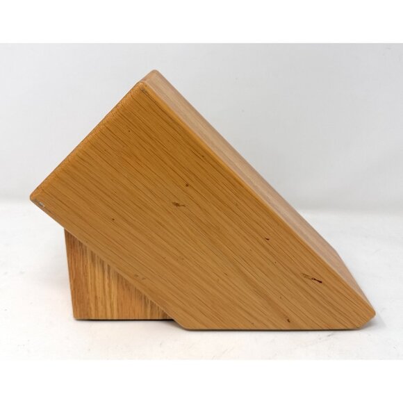 CUTCO 5 Slot Gourmet Knife Block Solid Honey Oak (Block only) - Picture 2 of 2